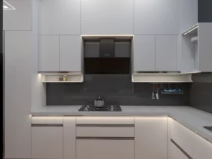 White color Modular kitchen