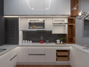 whit lacquered glass kitchen design